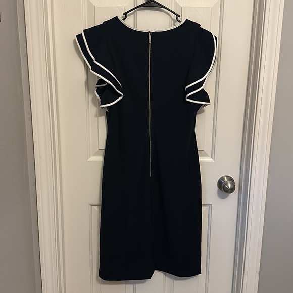 Navy Tommy Hilfiger Dress with ruffle sleeve detail - Picture 2 of 4